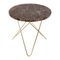 Brown Emperador Marble and Brass Mini O Table by OxDenmarq 1