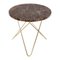 Brown Emperador Marble and Brass Mini O Table by OxDenmarq, Image 1
