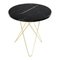 Black Marquina Marble and Brass Tall Mini O Table by OxDenmarq 1