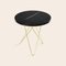 Black Marquina Marble and Brass Tall Mini O Table by OxDenmarq 2