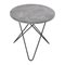 Grey Marble and Black Steel Mini O Table by OxDenmarq, Image 1