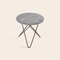 Grey Marble and Black Steel Mini O Table by OxDenmarq 2