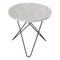 White Carrara Marble and Black Steel Mini O Table by OxDenmarq 1