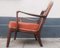 Mid-Century Danish Stained Oak Orange Easy Chair by Ole Wanscher for France & Daverkosen, 1950s 8