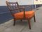 Mid-Century Danish Stained Oak Orange Easy Chair by Ole Wanscher for France & Daverkosen, 1950s, Image 7