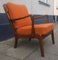 Mid-Century Danish Stained Oak Orange Easy Chair by Ole Wanscher for France & Daverkosen, 1950s 11