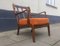 Mid-Century Danish Stained Oak Orange Easy Chair by Ole Wanscher for France & Daverkosen, 1950s 3