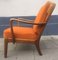 Mid-Century Danish Stained Oak Orange Easy Chair by Ole Wanscher for France & Daverkosen, 1950s, Image 4