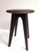 Tabouret ASSY en Frêne Teinté Noir et Cuir Orange par Mademoiselle Jo 2