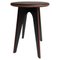 Tabouret ASSY en Frêne Teinté Noir et Cuir Orange par Mademoiselle Jo 1