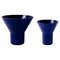 Vases Kyo en Céramique Bleue par Mazo Design, Set de 2 1