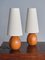 Modern Markslöjd Oval Table Lamps in Pine, Sweden, 1960s, Set of 2 3