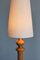Hohe Nybro Armatur Stoff Stehlampe aus Kiefernholz, Schweden, 1960er 8