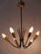 Lustre Mid-Century Moderne à Six Flammes Sputnik, Allemagne, 1950s 2