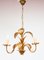 Lámpara de araña italiana dorada con hojas de palma, años 80, Imagen 1