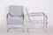 Bauhaus Grey Tubular Armchairs Chrome-Plated Steel & New Upholstery attributed to Mücke Melder, Czech, 1930s, Set of 2 13