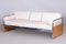Bauhaus Tubular Sofa in Oak, Chrome-Plated Steel & High Quality Leather attributed to Hynek Gottwald, Czech, 1930s, Image 1