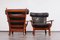 Leather and Oak Ox-Shape Armchairs, 1950s, Set of 2, Image 9