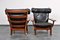 Leather and Oak Ox-Shape Armchairs, 1950s, Set of 2, Image 8