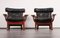 Leather and Oak Ox-Shape Armchairs, 1950s, Set of 2, Image 12