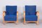 Art Deco Armchairs in Beech and Oak attributed to Jindrich Halabala, Czech, 1930s, Set of 2 1