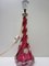 Pink & Clear Crystal Glass Twisted Table Lamp from Val St Lambert, 1950s, Image 3