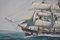 M Jeffries, Nautical Scene with Opawa Ship, Large Oil on Canvas, 1950s 4