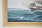 M Jeffries, Escena náutica con barco Opawa, óleo sobre lienzo grande, años 50, Imagen 8