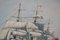 M Jeffries, Escena náutica con barco Opawa, óleo sobre lienzo grande, años 50, Imagen 5