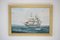 M Jeffries, Escena náutica con barco Opawa, óleo sobre lienzo grande, años 50, Imagen 1