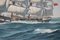 M Jeffries, Escena náutica con barco Opawa, óleo sobre lienzo grande, años 50, Imagen 6