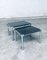 Tavolini ad incastro Mid-Century moderni in metallo cromato e vetro fumé attribuiti a Etienne Fermigier, Francia, anni '70, set di 2, Immagine 26