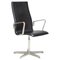 Sedia da ufficio nr. 3273 Oxford in pelle nera di Arne Jacobsen per Fritz Hansen, 2008, Immagine 1