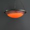 Art Deco Orange Pate De Verre Wrought Iron Ceiling Lamp by Schneider, 1930s 4