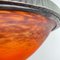 Art Deco Orange Pate De Verre Wrought Iron Ceiling Lamp by Schneider, 1930s 5