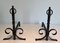 Wrought Iron Chenets, 1950s, Set of 2 3