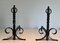 Wrought Iron Chenets, 1950s, Set of 2 1