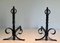 Wrought Iron Chenets, 1950s, Set of 2 12