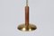 Mid-Century Modern Brass and Walnut Table Lamp attributed to Einar Bäckström, Sweden, 1950s, Image 7