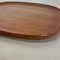 Large Teak Tray Plate Element with Brass Handle attributed to Carl Auböck, Austria, 1950s 7