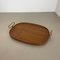 Large Teak Tray Plate Element with Brass Handle attributed to Carl Auböck, Austria, 1950s 2