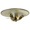 Round Brass Ceiling Light Flushmountby Gio Ponti, Italy 1950s 1