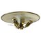 Round Brass Ceiling Light Flushmountby Gio Ponti, Italy 1950s, Image 1