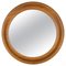 Mid-Century Modern Round Plywood Frame Wall Mirror, 1960s 1