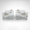 Set of Leather and Glass Hyaline Armchairs by Fabio Lenci for Stendig, Italy, 1960s 9