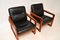 Dänische Vintage Teak & Leder Sessel, 1970er, 2er Set 8