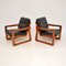 Vintage Danish Teak & Leather Armchairs, 1970s, Set of 2 2