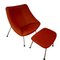 Mid-Century Armchair with Footrest Model Oyster by Pierre Paulin for Artifort, Set of 2 1