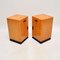 Art Deco Birds Eye Maple Bedside Cabinets, 1930s, Set of 2 3