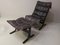 Mid-Century Patinated Black Leather Siesta Chair and Ottoman by Ingmar Relling, Set of 2, Image 7
